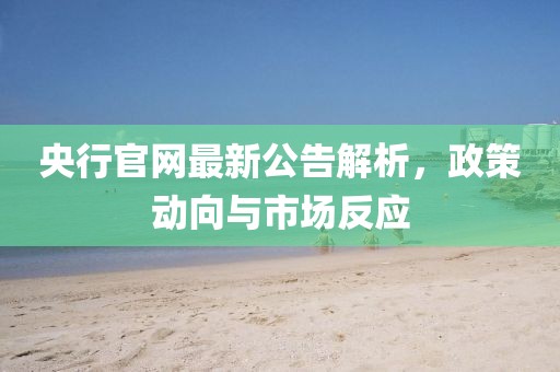 央行官网最新公告解析，政策动向与市场反应