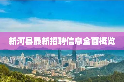 新河县最新招聘信息全面概览