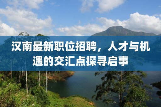 汉南最新职位招聘，人才与机遇的交汇点探寻启事