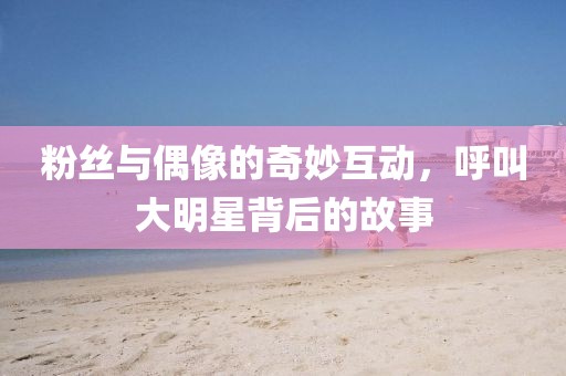 粉丝与偶像的奇妙互动，呼叫大明星背后的故事